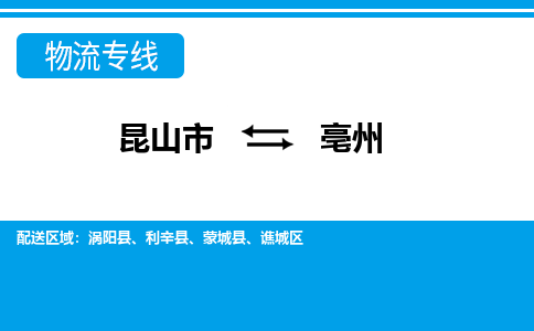 昆山市到亳州物流公司-昆山市到亳州的物流专线运费_回程车时效几天