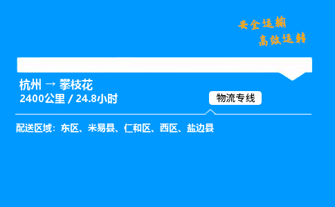 ​杭州到攀枝花物流专线-杭州到攀枝花货运公司-杭州到攀枝花运输专线